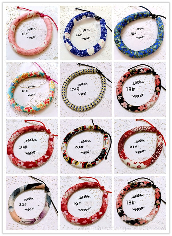 Japanese style handmade pet cat and dog collar