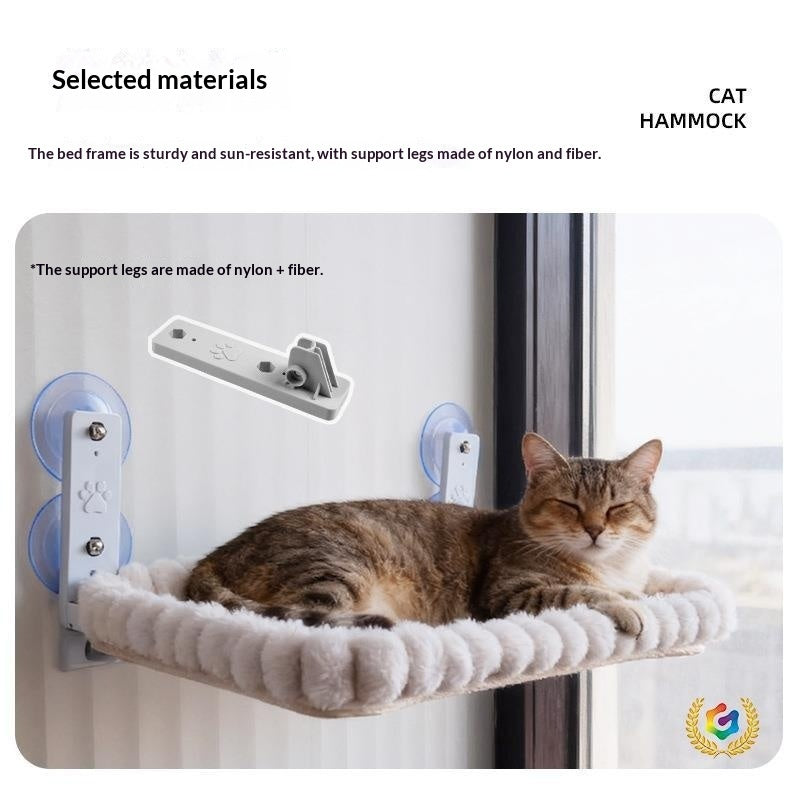 Folding Balcony Cat Hammock Suction-Cup Mount Cat Hanging Window Hammock
