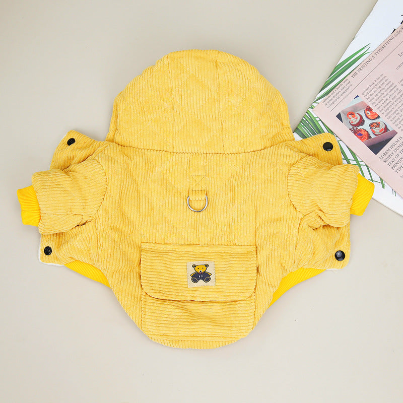 Winter Cotton-padded Jacket With Traction Rope And Pull Ring Teddy Bear Autumn And Winter Cute Cotton-padded Jacket