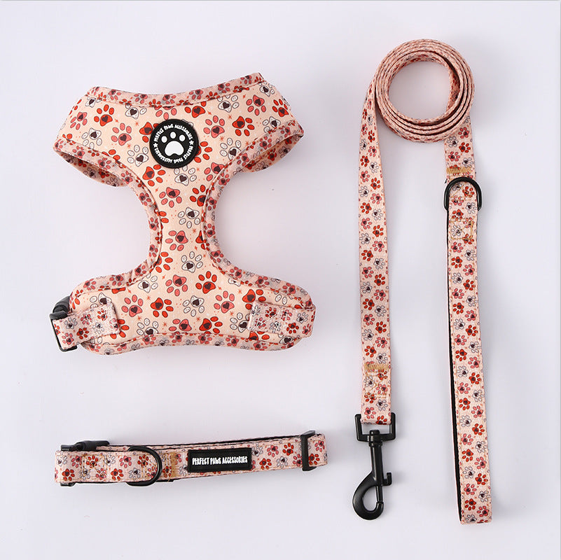Pattern Dog Breast Strap Adjustable Outing Dog Leash