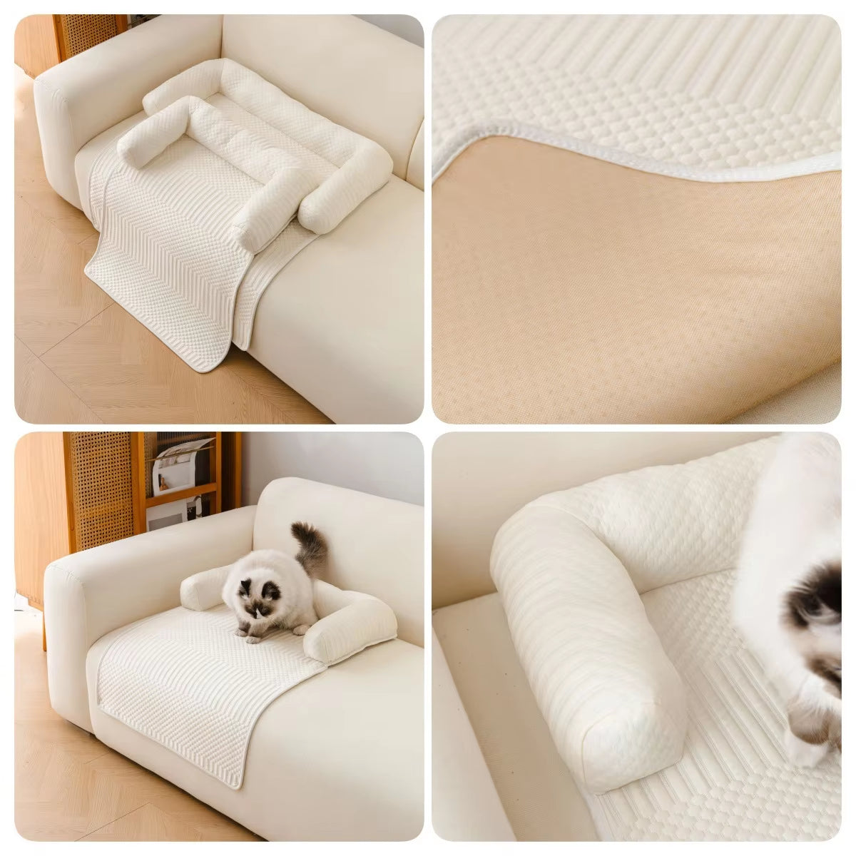 Summer Cooling Ice Silk Pet Bed Mat For Dogs And Cats, Scratch-Resistant Sofa Cover Protector, Non-Slip Floor Cushion With Anti-Slip Bottom