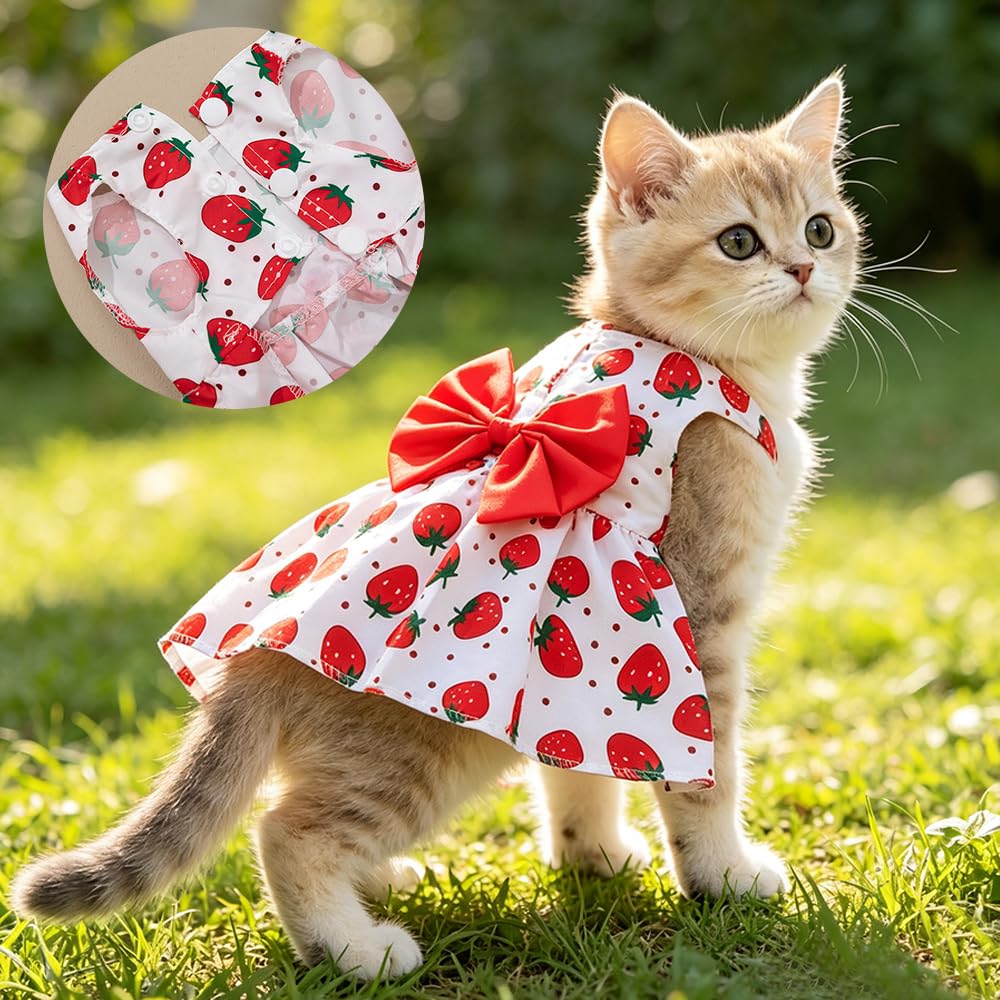3 Pack Pet Dog Dress, Dog Dresses For Small Girl, Floral Sleeveless Summer Clothes For Small Pet Dogs Cats, Girl Dog Clothes