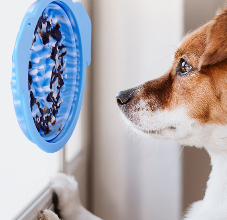Multi-functional Suction Cup Lick Pad Folds Slow Food Bowl