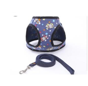 Dog trail vest and dog print protective chest strap