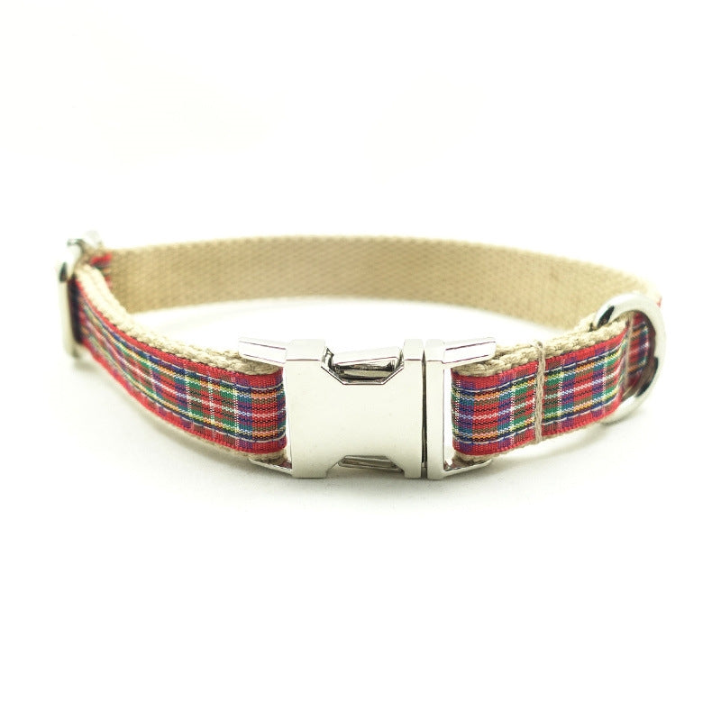 Red plaid pet dog ring