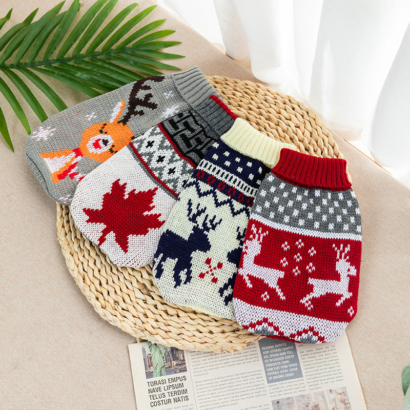 Autumn And Winter Cat And Dog Clothing Bichon Frise And Corgi Knitted Sweaters