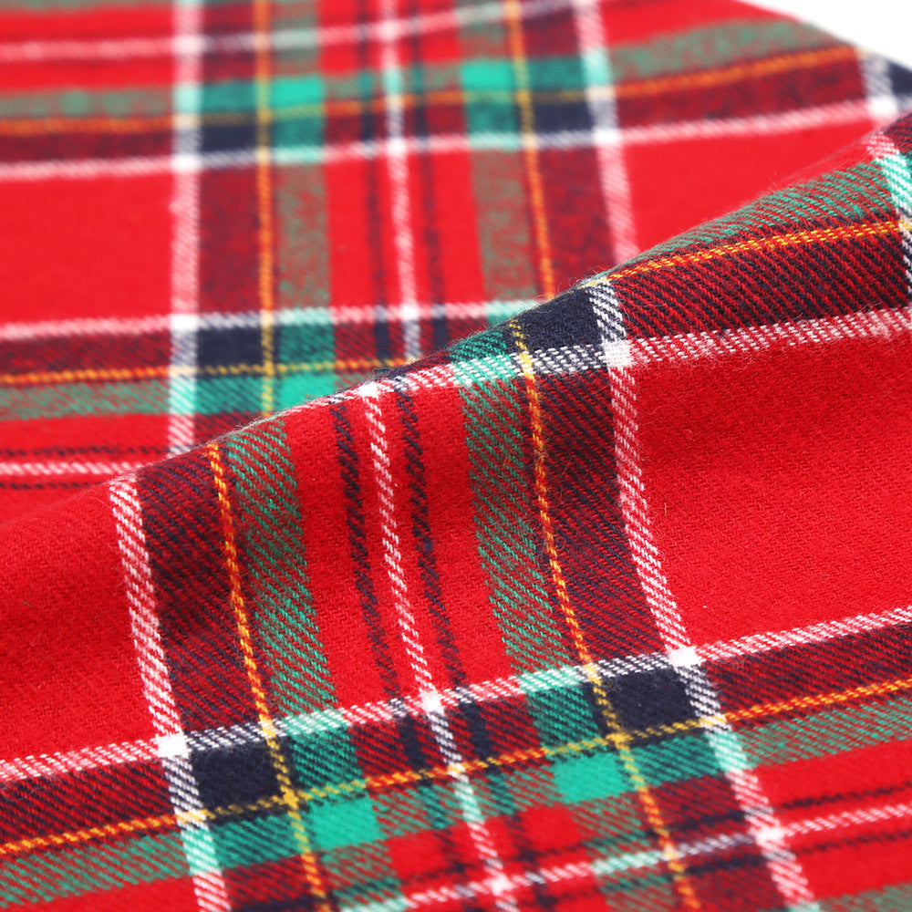 Christmas Double Cotton Plaid Pet Triangle Scarf Warm Cat And Dog Saliva Towel Bib