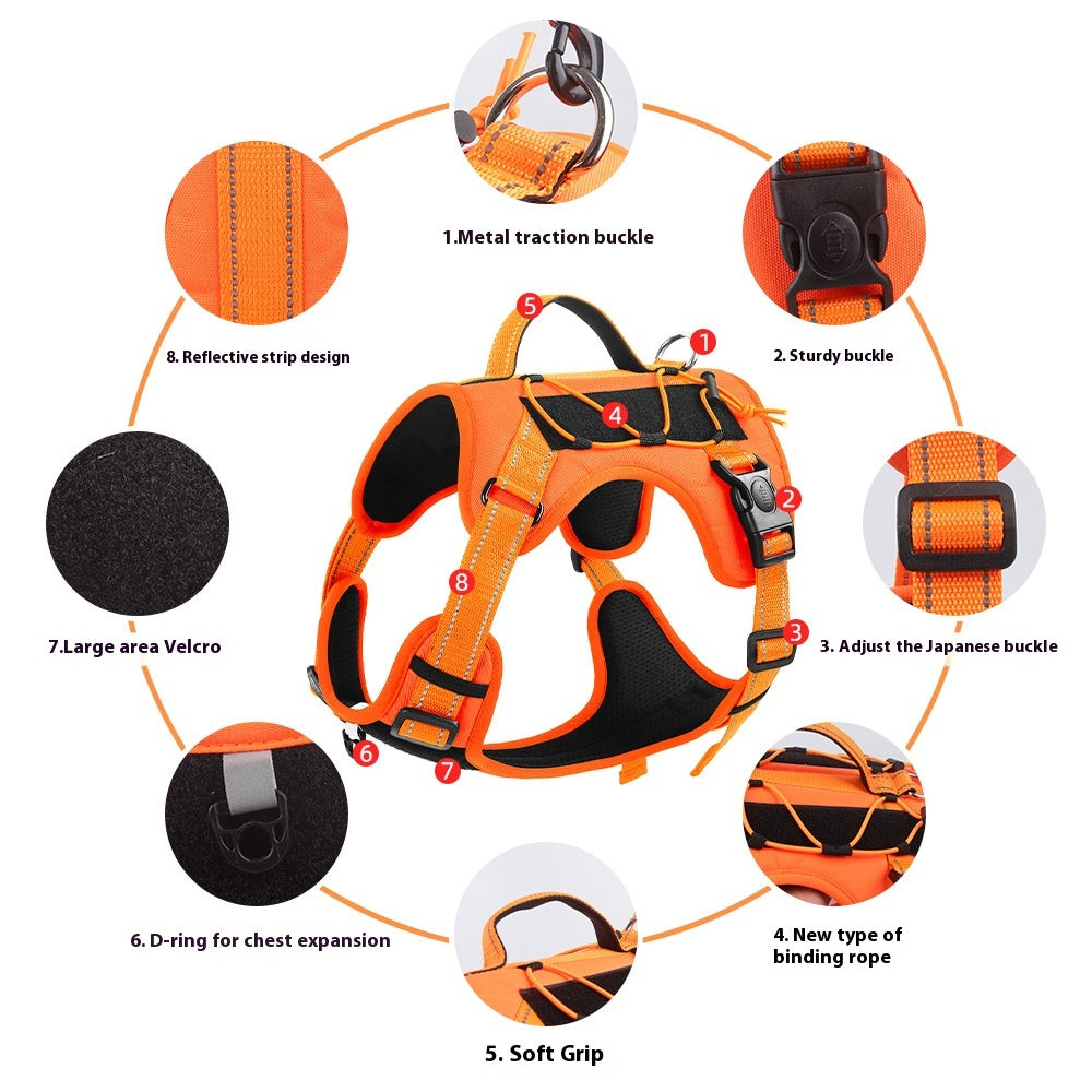 Pet Vest Reflective Dog Hand Holding Rope Explosion-proof Dog Breast Strap