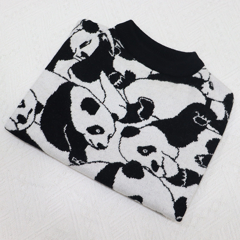 Clothes Bulldog Sweater Panda Cartoon Short Fat Dog