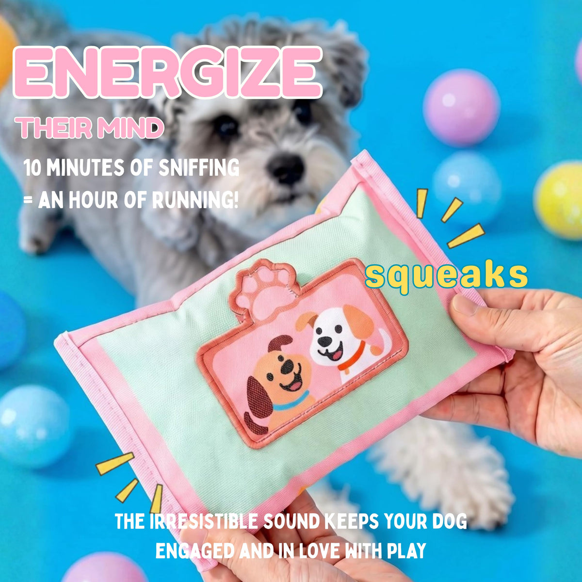 Interactive Dog Snuffle Wipe Puzzle Toy Quality Tested, Reinforced Stitching Anti-Boredom Mental Stimulation Slow Feeding & Enrichment Game Small