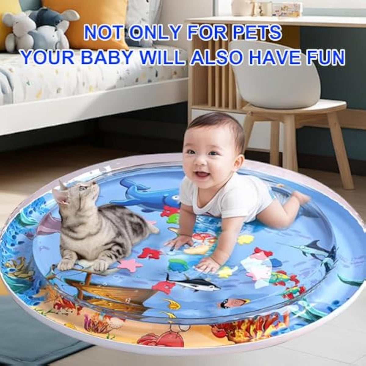 Cat Water Mat Upgraded 0.5mm Thickened Cat Sensory Water Palymat, Anti-Scratch Design Pet Water Mat For Bored Indoor Cats, Cat Interactive Toys With
