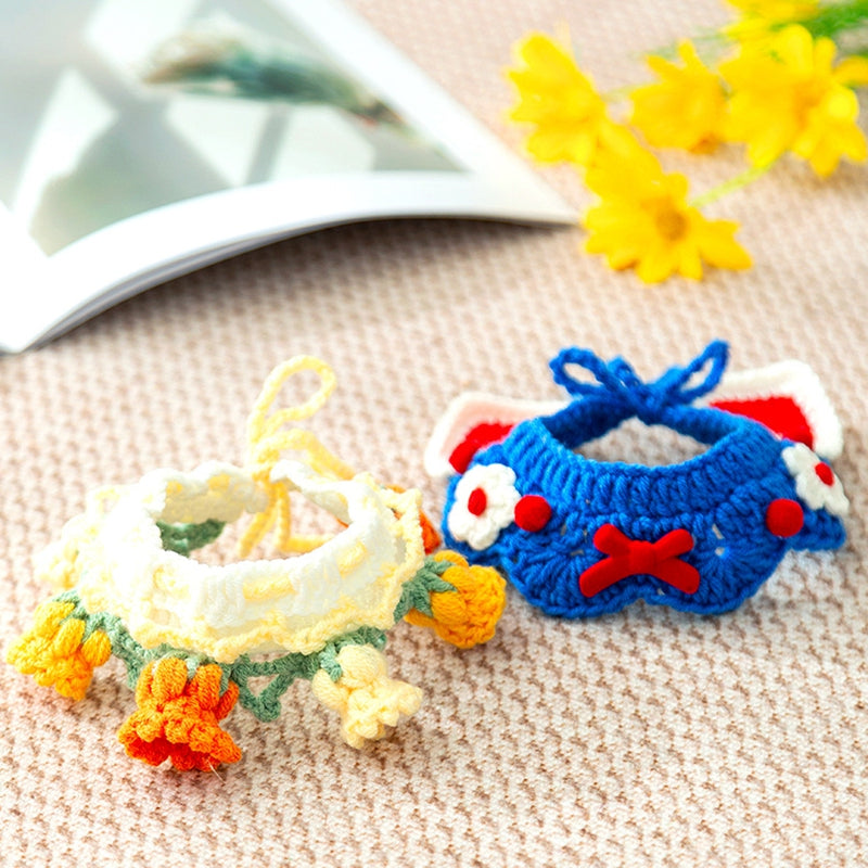 Pet Hand-woven Necklaces, Cute Cat Knitted Necklaces, Kitten Neck Rings, Small Dog Neck Decorations