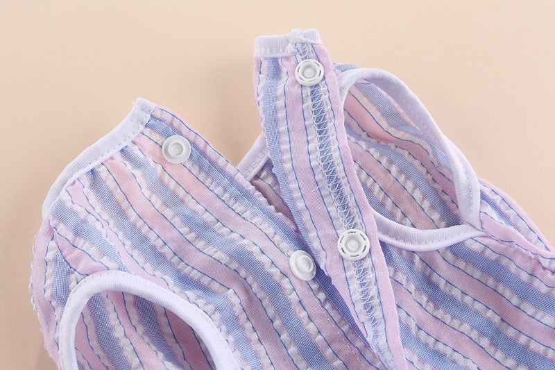 Vertical Striped Butterfly Skirt Pet Cat Dog