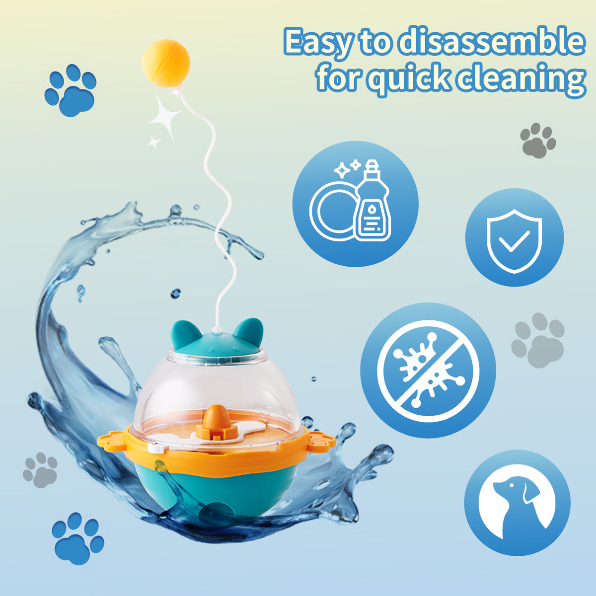 Guardians Tumbler Pet Toy Cat Leaky Food Toy Interactive Dog Cat Toy Food Treat Dispensing Toys, Slow Feeder Treat Ball For Pets Increases IQ