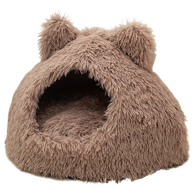 Large Cat Nest Semi-closed Warm Plush Kennel