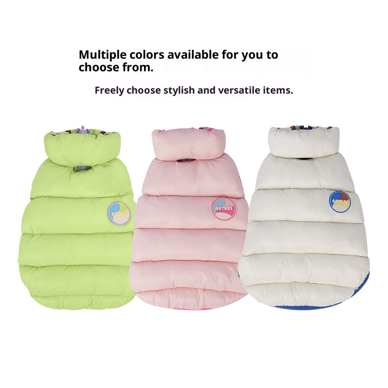 Pet Cat And Dog Autumn And Winter Vest Candy Color Double-sided Cotton-padded Clothes