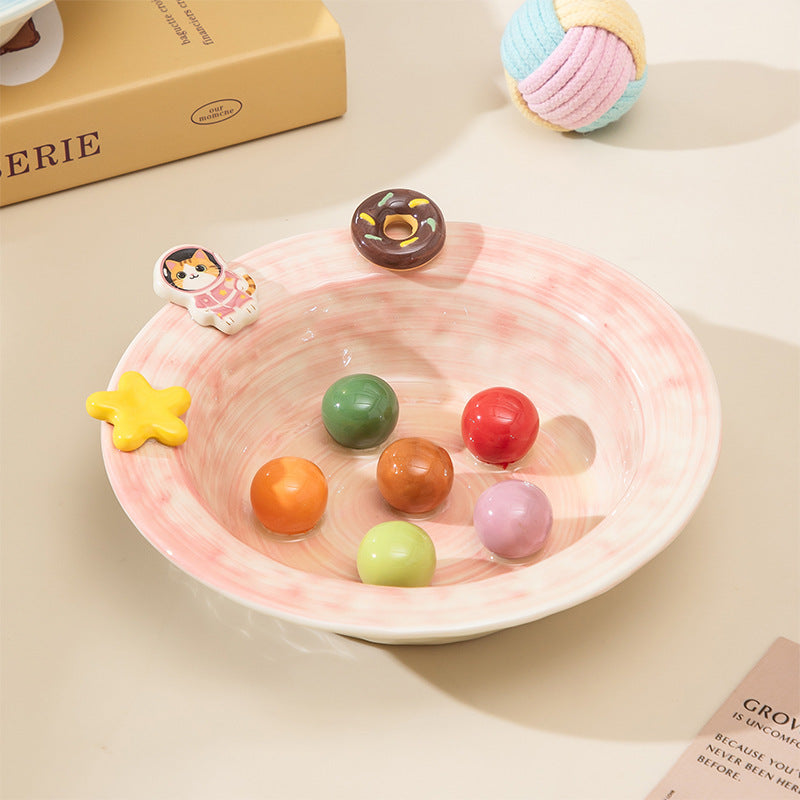 Cartoon-style Creative And Cute Ceramic Pet Bowl