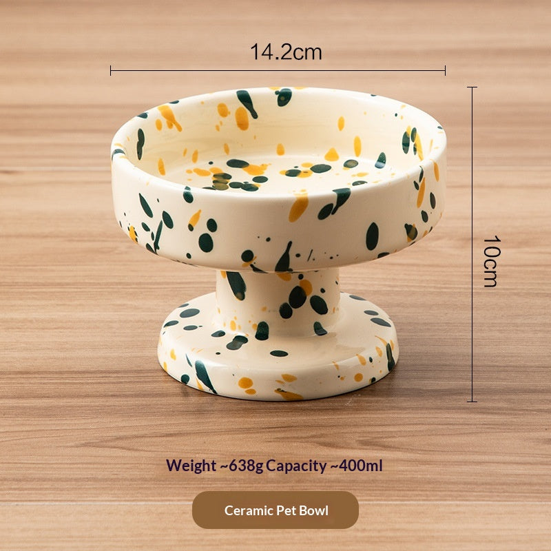 Ink-splashed Bubble Pet Bowl And Stem Glass