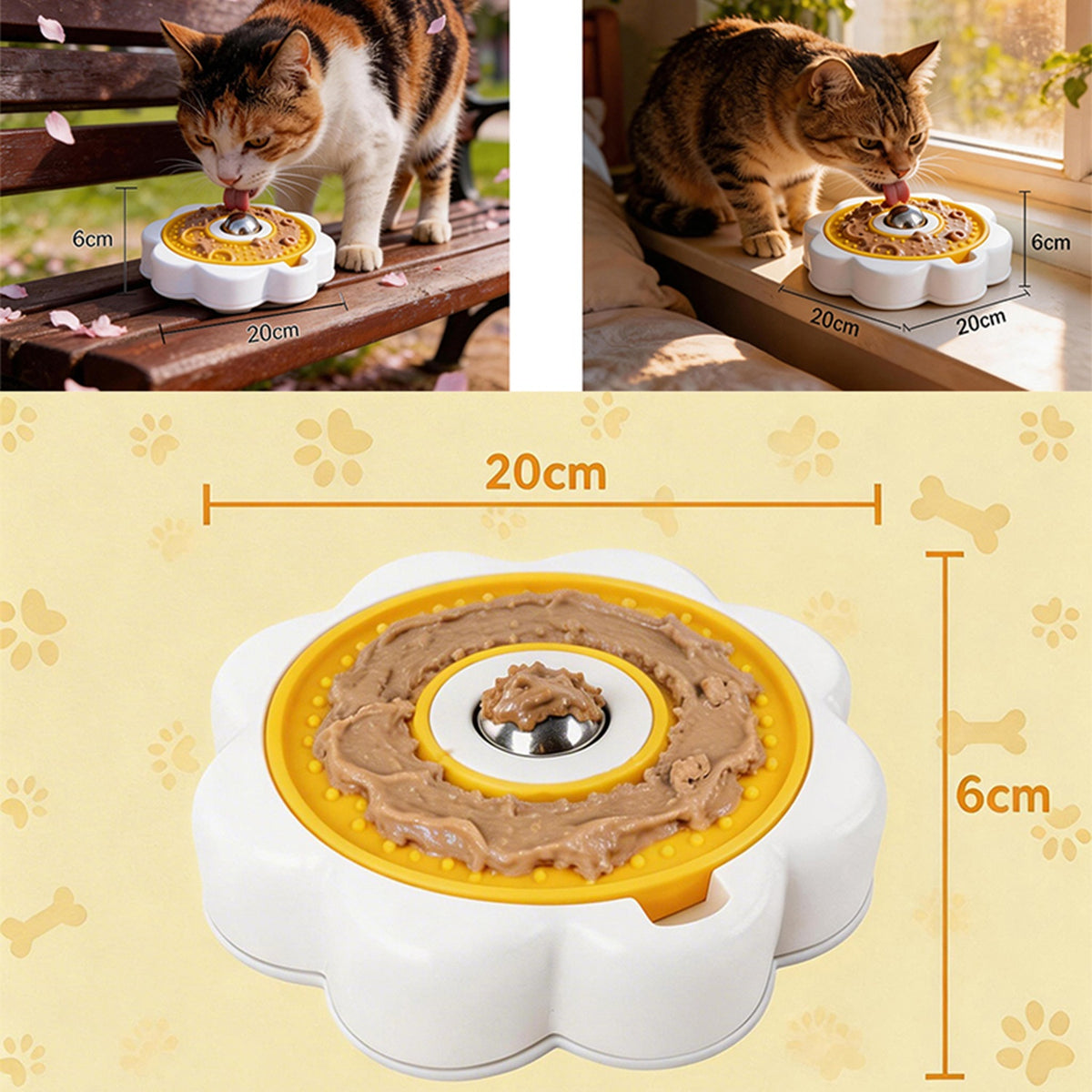 Rotating Stainless Steel Ball Pet Slow-Feeding Wet Food Licking Bowl