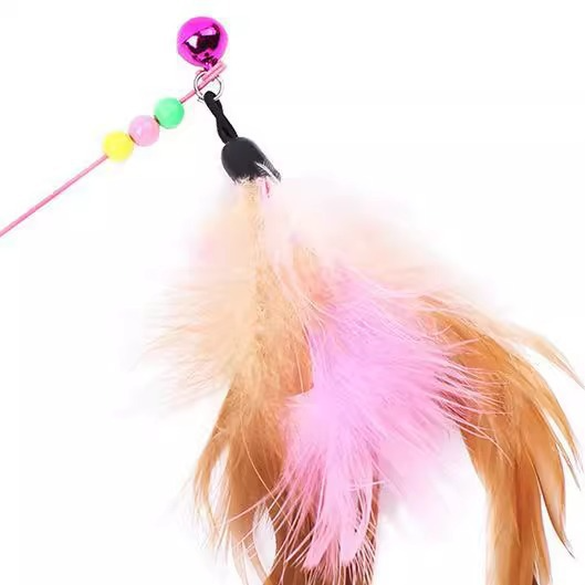 Bite-resistant Cat Teaser Wand With Bell, Feather Cat Toy, Self-amusing Pet Toy For Relieving Boredom