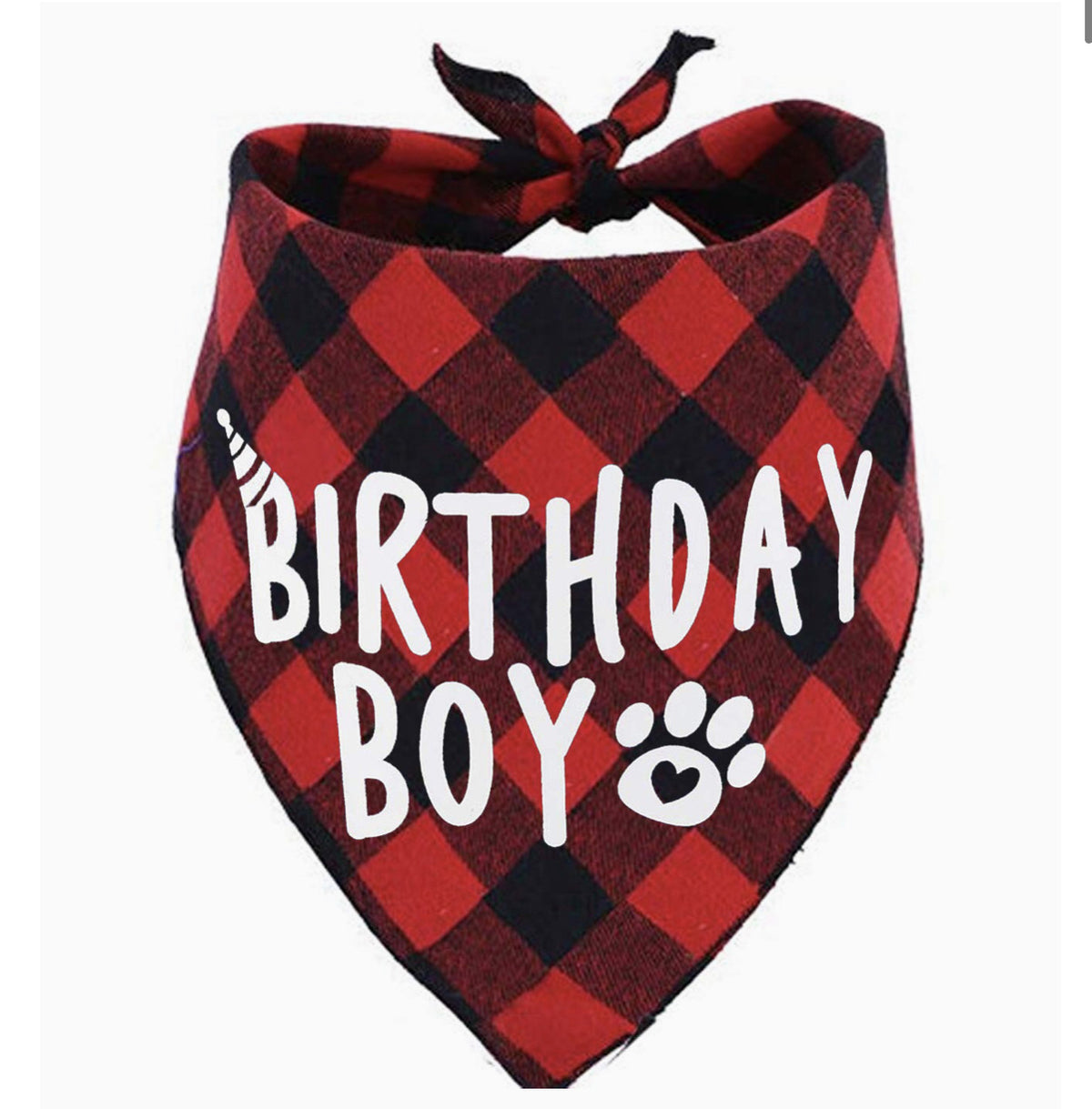 Dog Birthday Plaid Triangle Scarf Pet Saliva Towel Square