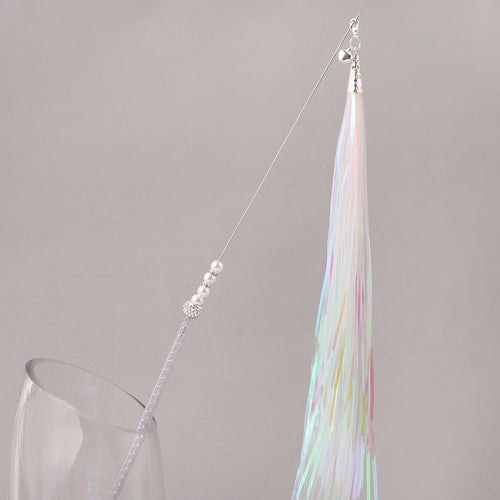 46cm Acrylic Tube String Bright Silky Paper Tassel Funny Cat Stick