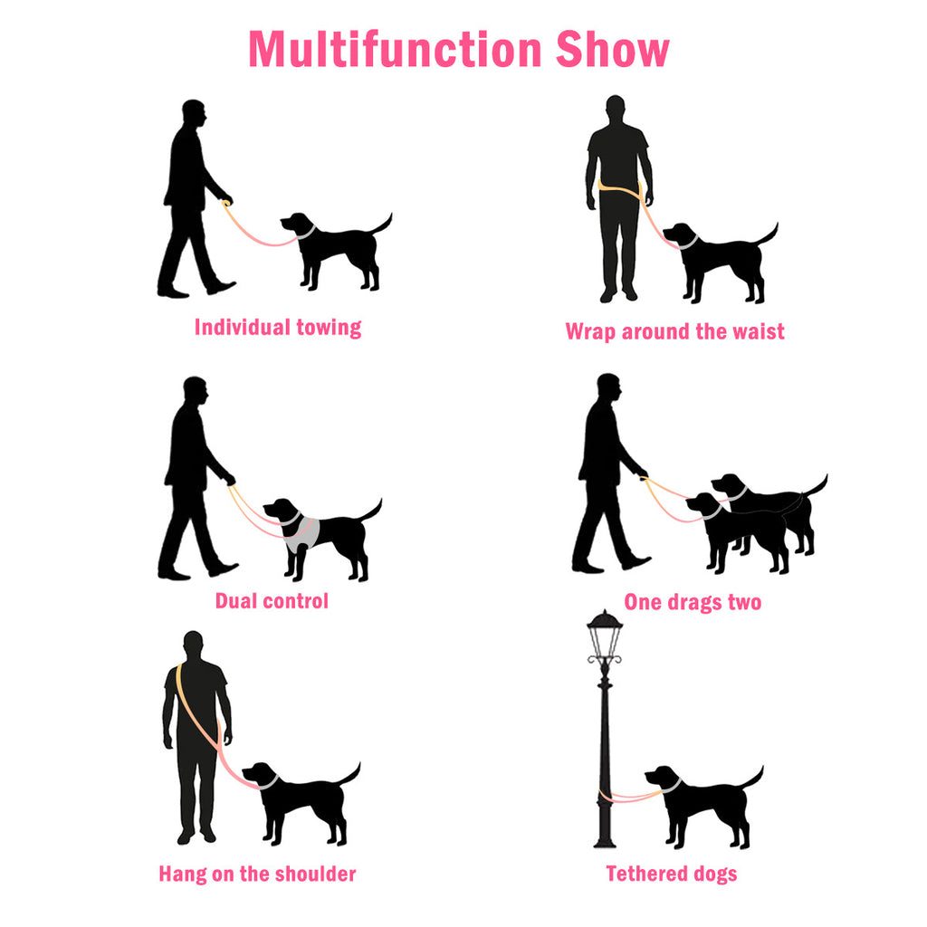 Pet Multifunctional Adjustable Reflective Hand Holding Rope