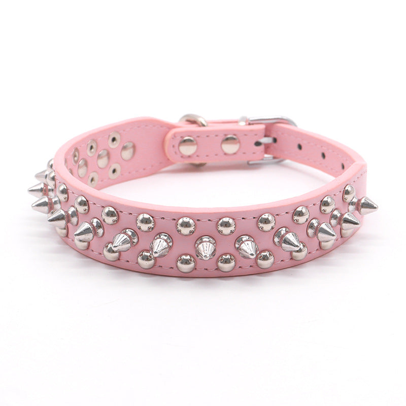 Small Spiked Black Dog Cat Collar For Small Medium Dogs Boy Male - Adjustable Studded Puppy Collars - Soft Padded Punk Leather Dog Collar For