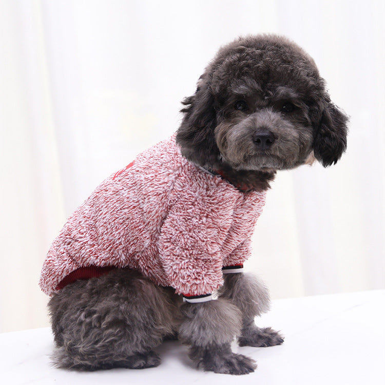 Lambswool Pet Dog Cat Autumn And Winter Sports Two Feet Warm Clothes