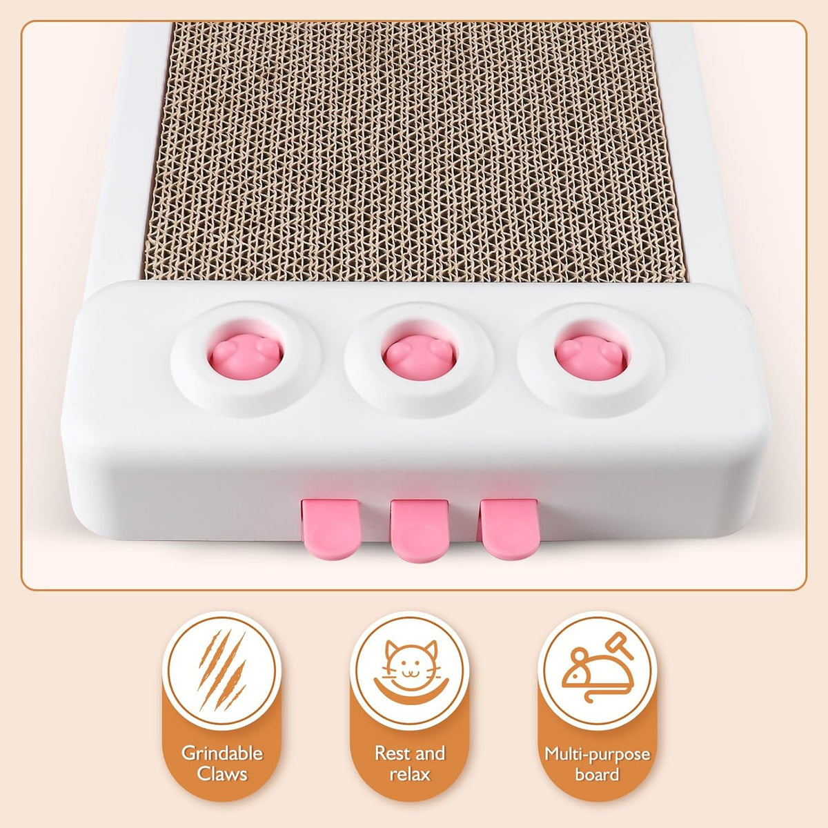 Cat Scratcher Toy Interactive Whack A Mole Cat Toy Cardboard Cat Scratcher Cat Scratching Board Cat Scratching Pad For Indoor Cats Cat Enrichment Toys
