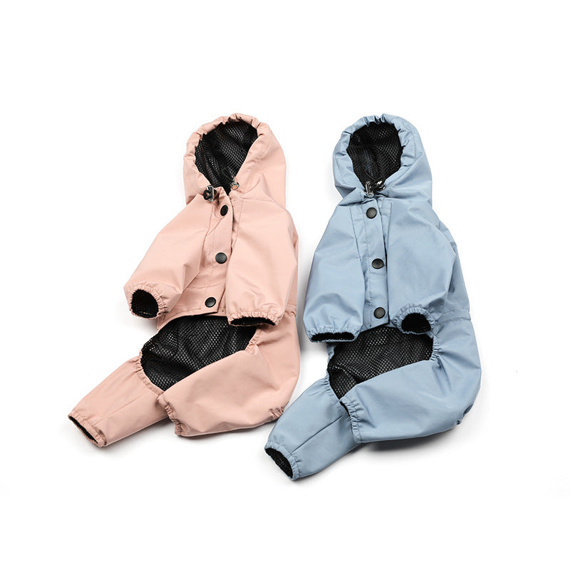 Dogs all-inclusive waterproof hooded raincoat