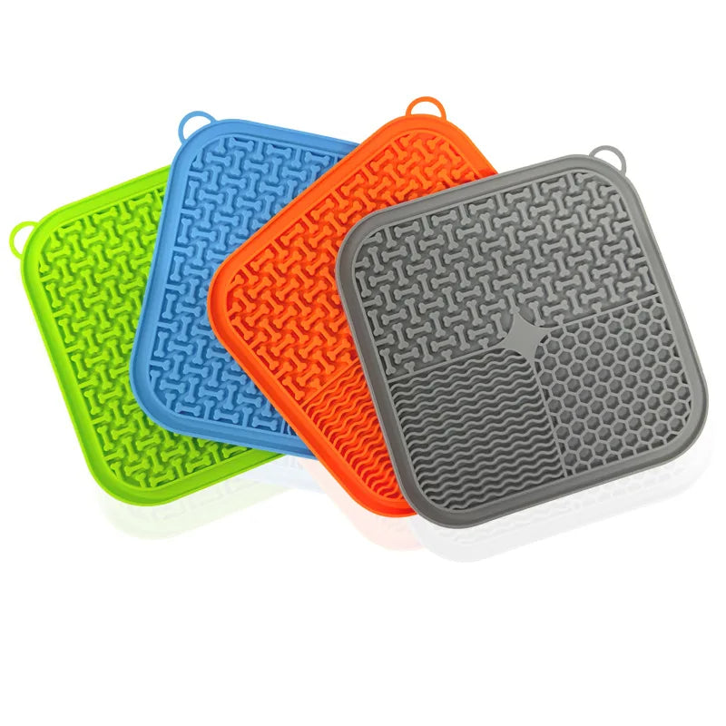 Dog Licking Mat Slow Feeder Premium Lick Pad With Suction Cups For Dog Anxiety Relief Slow Feeder Dog Bowls Pet Placemat