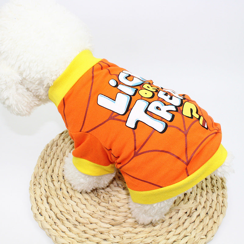 Clothes spring and summer clothing cartoon print T-shirt Teddy pet clothing