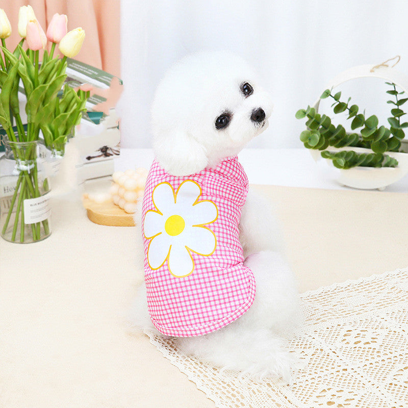 Simple Five-color Flower Vest Puppy Costume