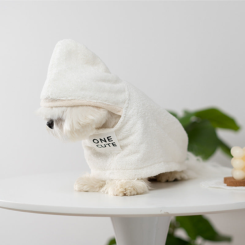 Pet Clothes Hooded Wrap Towel