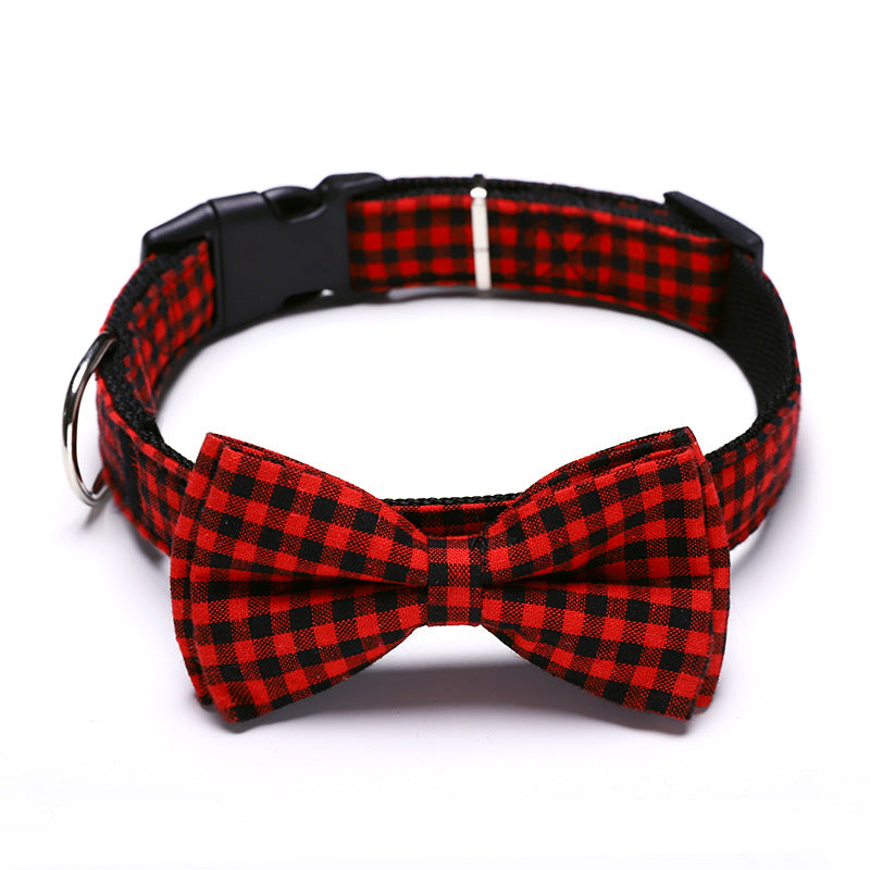 British Plaid Pet Bow Tie Collar Cat Dog Traction Bow Tie