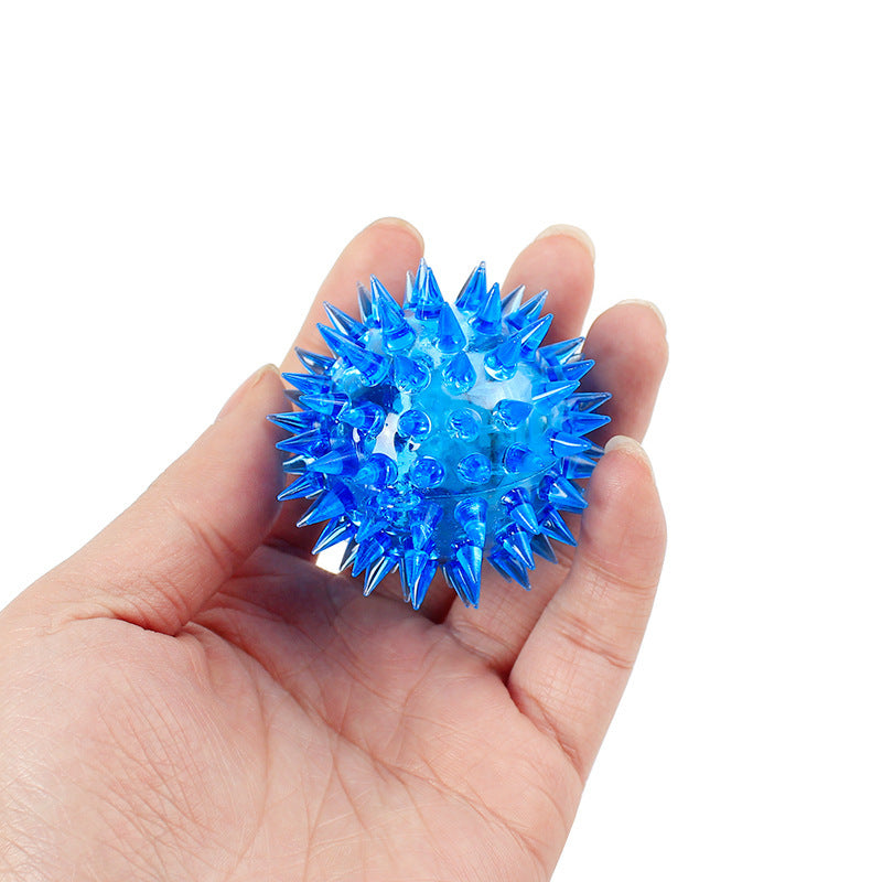 Pet sound flashing thorn ball