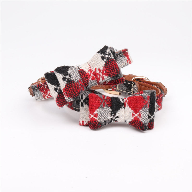 English Pet Dog Bow Collar Triangle Scarf