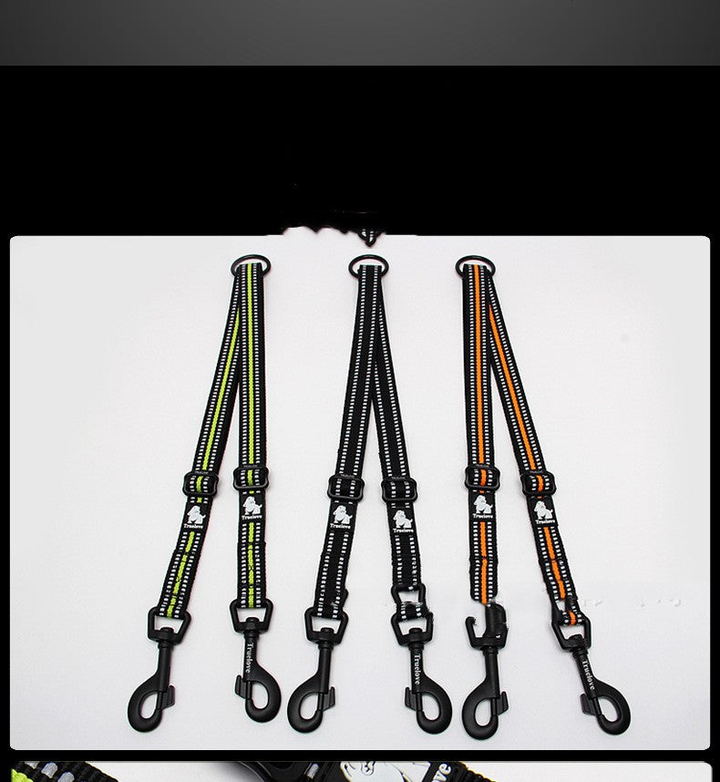 Leash Head Dog Leash Outside Into Double Head Convenient