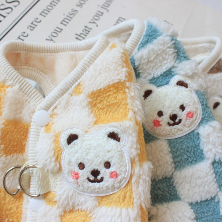 Autumn And Winter Dog Clothes Pet Velvet Thermal Vest