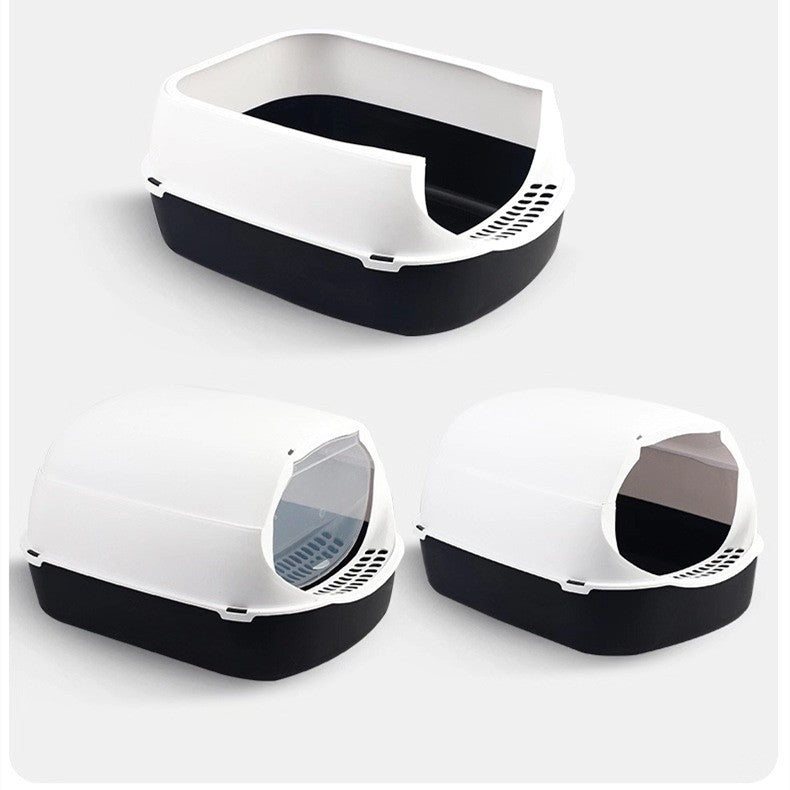 Splash-proof Cat Toilet Fully Enclosed, Foldable And Removable
