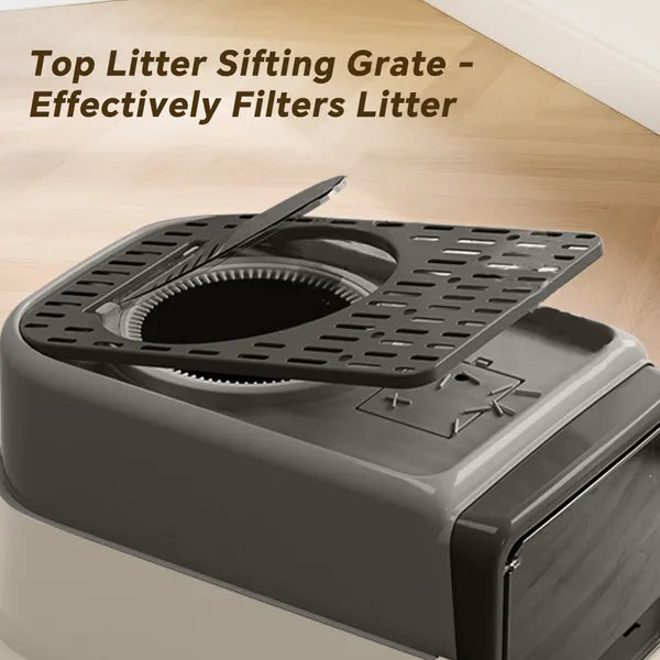 Top-Rated Cat Litter Box, Pull-Out Drawer, No Scoop Needed, Fits Modern Home Decor