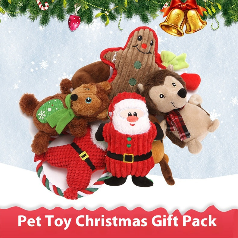 Pet Toy Christmas Suit Tear-resistant Plush Sounding Cat And Dog