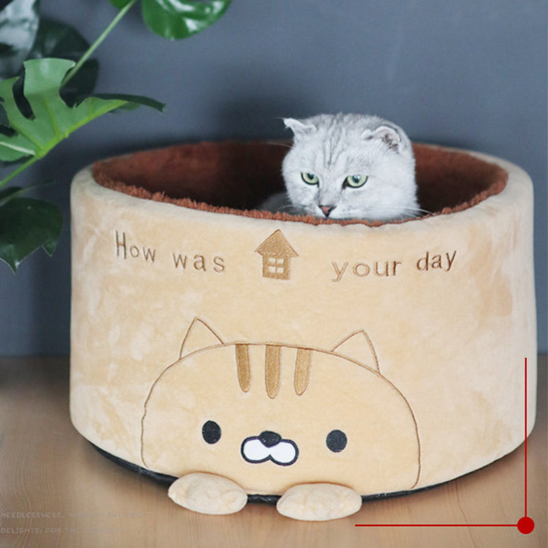 Cute Design Round Plush Creative Pet Nest