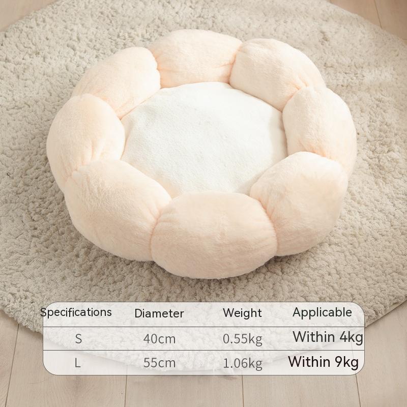 Plush Round Nest Flower Shape Doghouse
