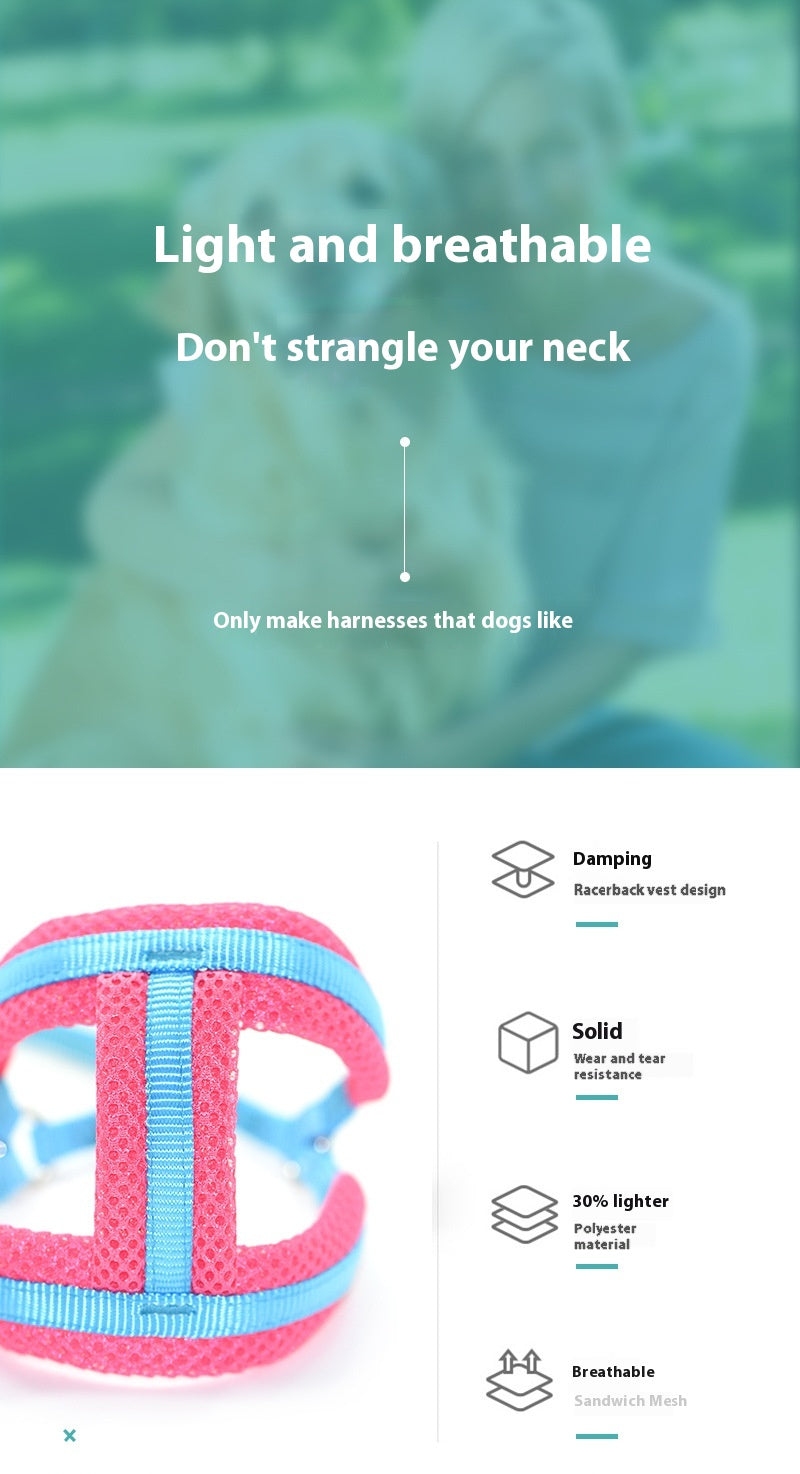 Dog Hand Holding Rope Chest Strap Nylon Clip