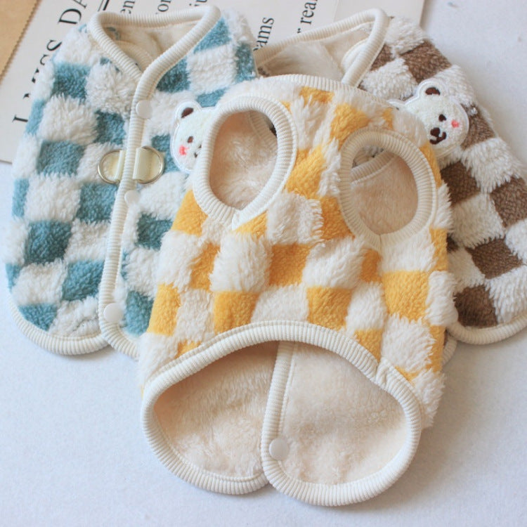 Dog Clothes Hand Holding Rope Fleece-lined Warm