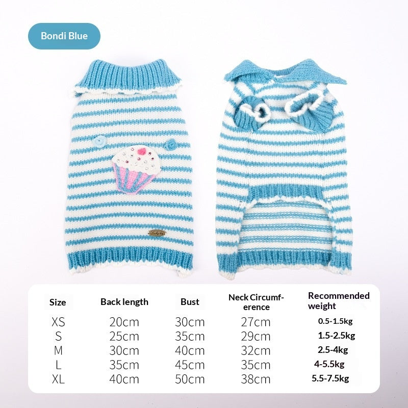AutumnWinter Sweetheart-Neckline Warm Sweater Pet Outfit