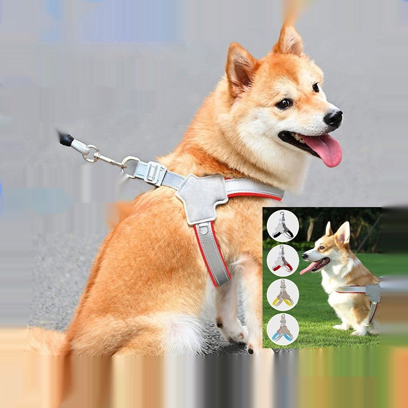 Dog Leash Wholesale New Vest-Style Harness Breathable Y-Shaped Reflective Thickened Outdoor Dog Walking Leash