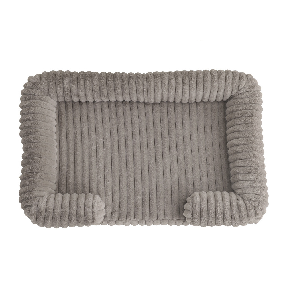 Bolster Dog Bed,Washable Thick Striped Plush Calming Dog Sofa Bed, Non-Slip Indoor Joint Relief Pet Bed For Small, Medium, And Large Breeds